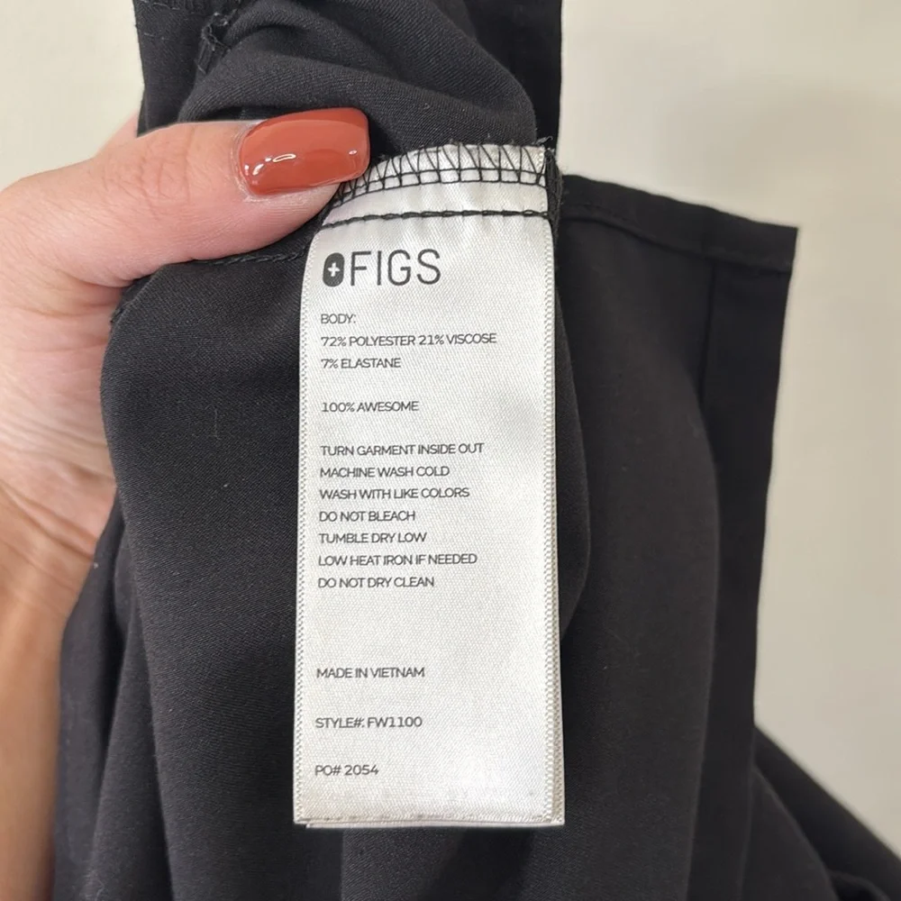 FIGS Casma Three-Pocket Scrub Top Black Size XXL - Picture 9 of 9